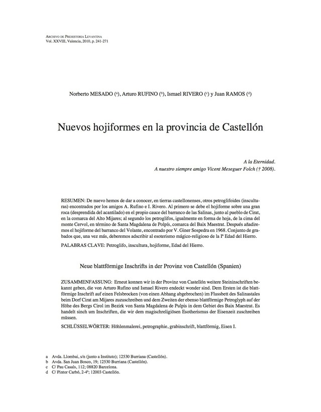 Nuevos hojiformes en la provincia de Castellón
