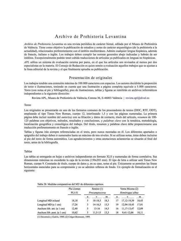 Revista APL. Normas para la presentación de originales