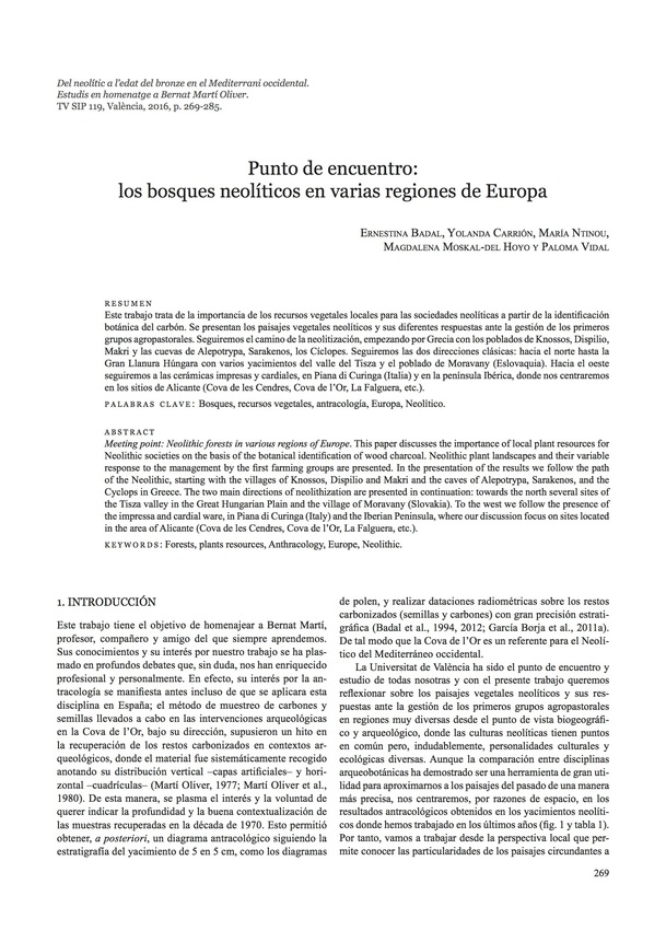 Punto de encuentro: los bosques neolíticos en varias regiones de Europa.